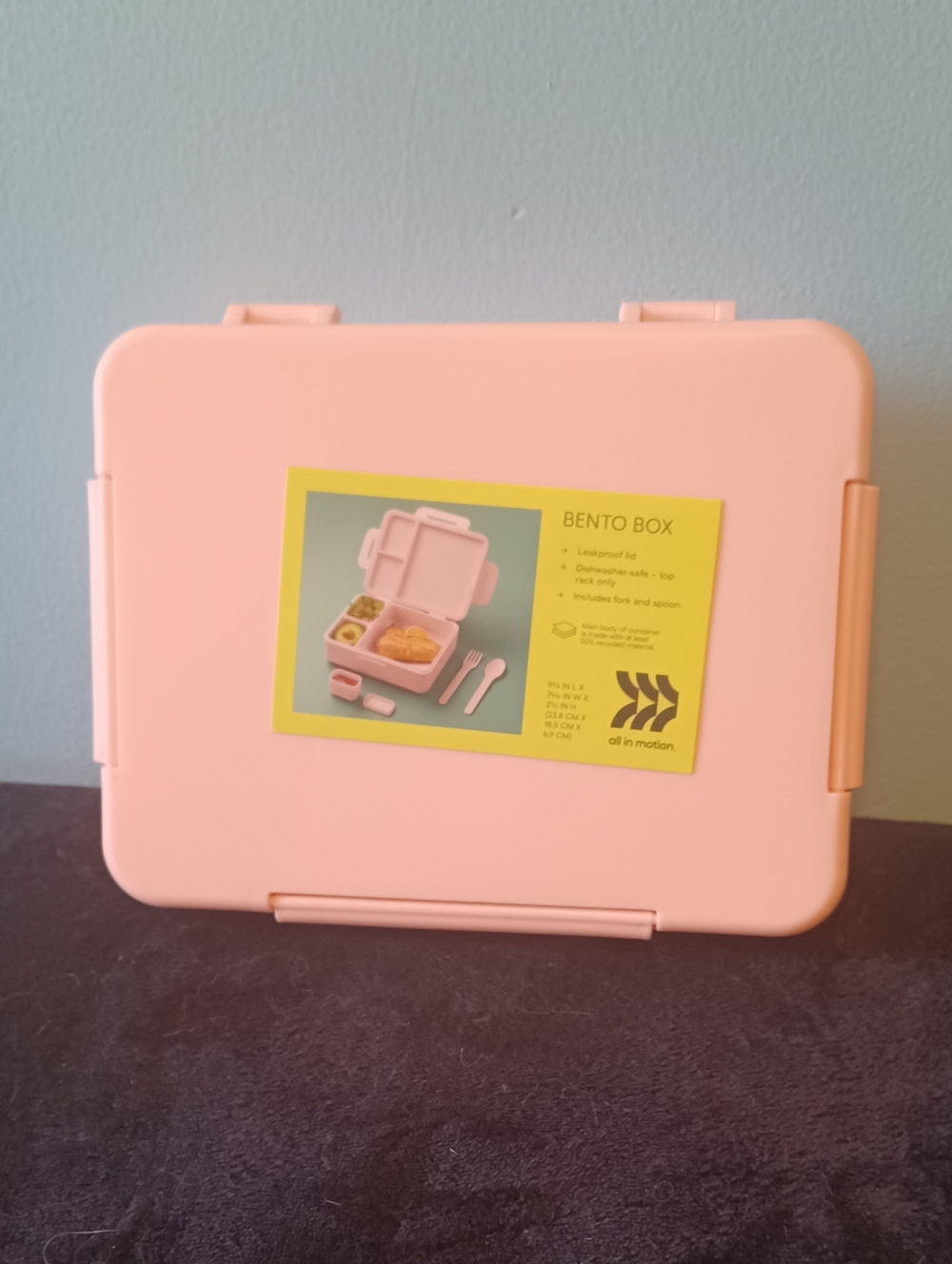 all in motion Pink Bento Lunch Box with Secure Latches